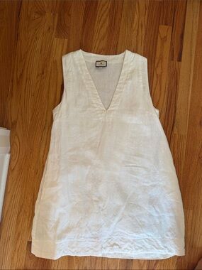 Tuckernuck White V-Neck Linen Mini Dress